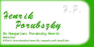 henrik porubszky business card
